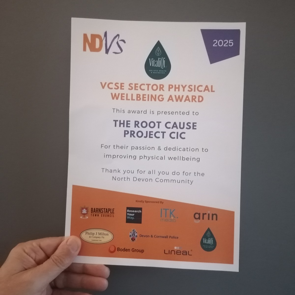 Proud to Be Recognised for Physical Wellbeing at the NDVS&nbsp;Awards